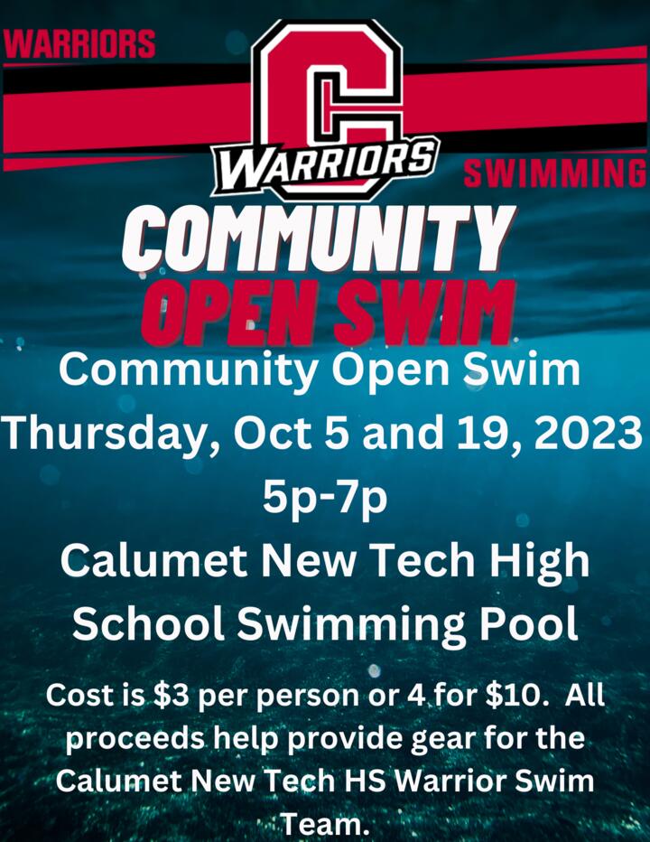 community open swim october 5 and october 19, 2023